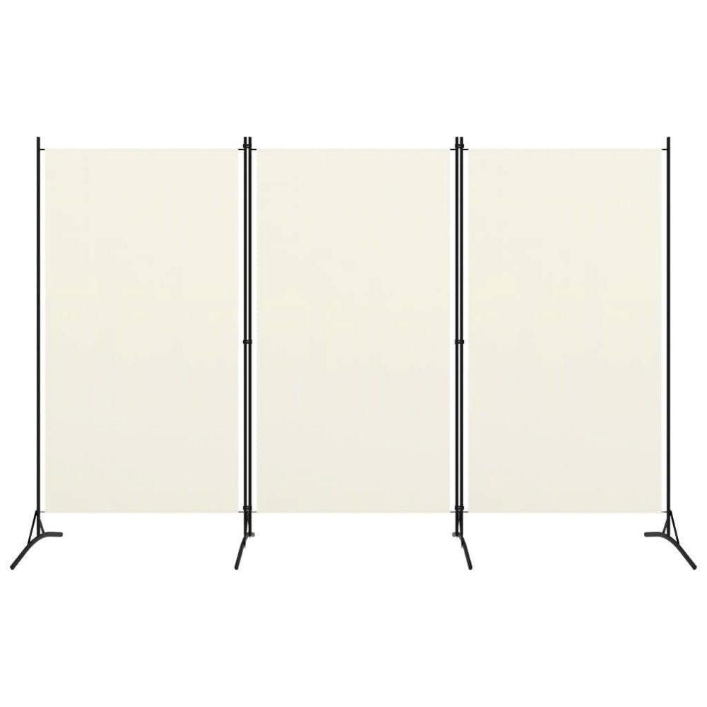 vidaXL Rumsavdelare 3 paneler vit 260x180 cm tyg