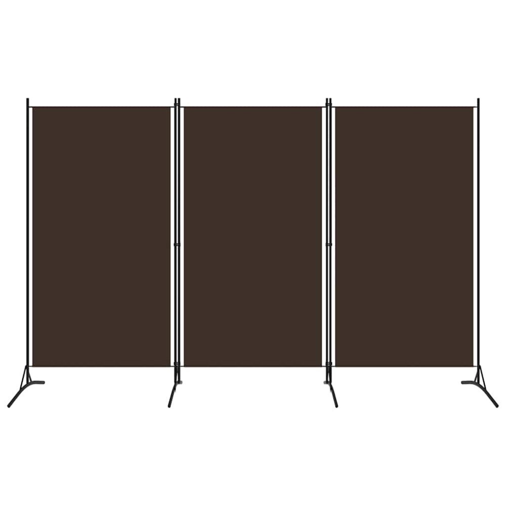 vidaXL Rumsavdelare 3 paneler brun 260x180 cm