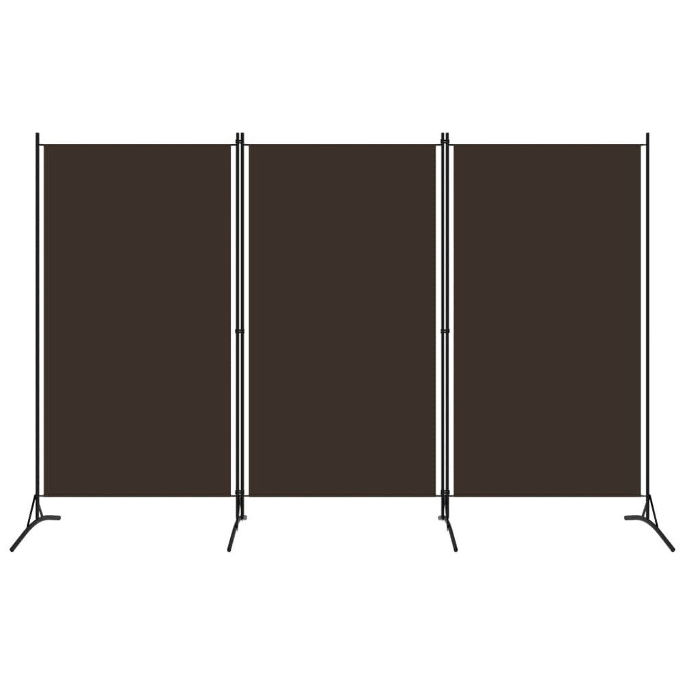 vidaXL Rumsavdelare 3 paneler brun 260x180 cm