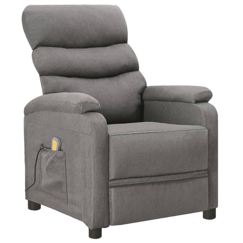 vidaXL Massagefåtölj ljusgrå tyg