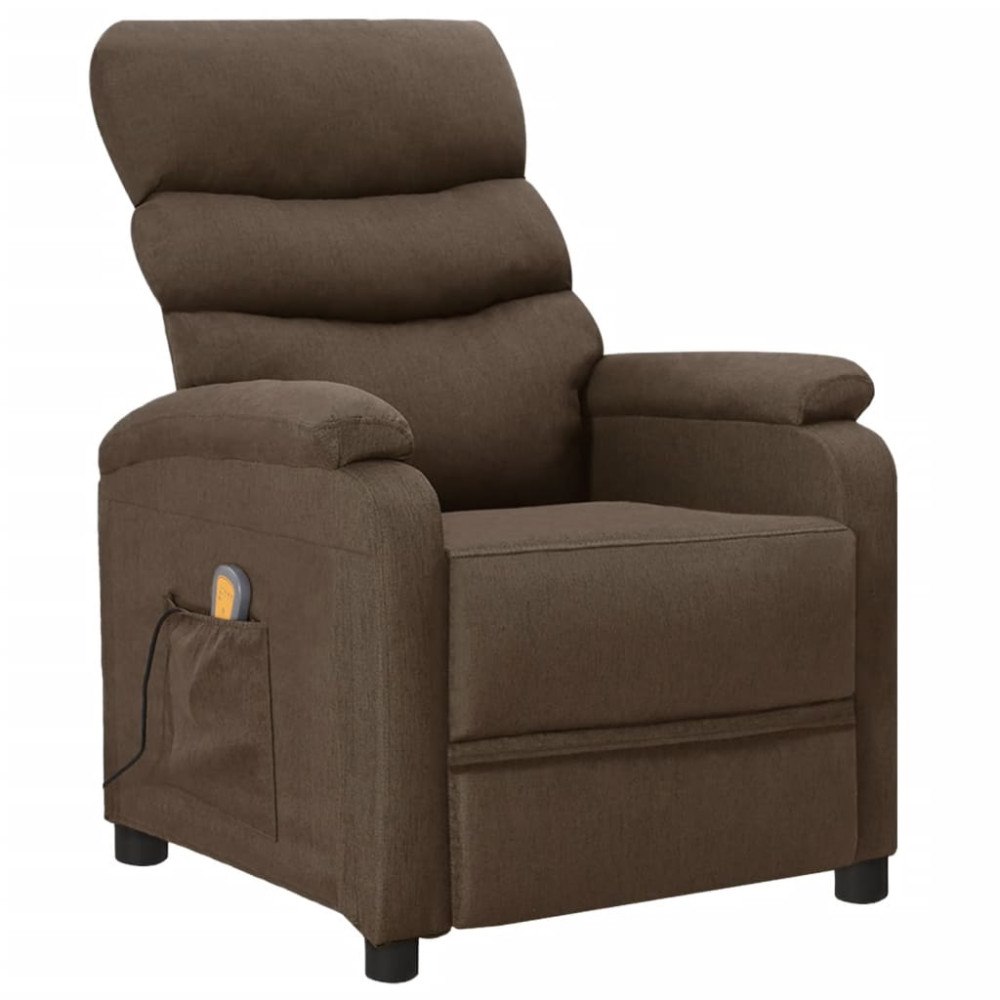 vidaXL Massagefåtölj brun tyg