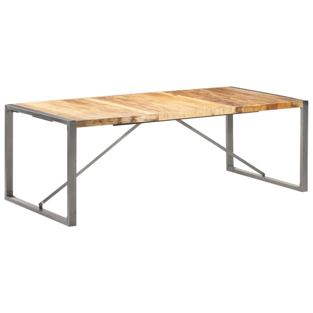 vidaXL Matbord 220x100x75 cm massivt grovt mangoträ
