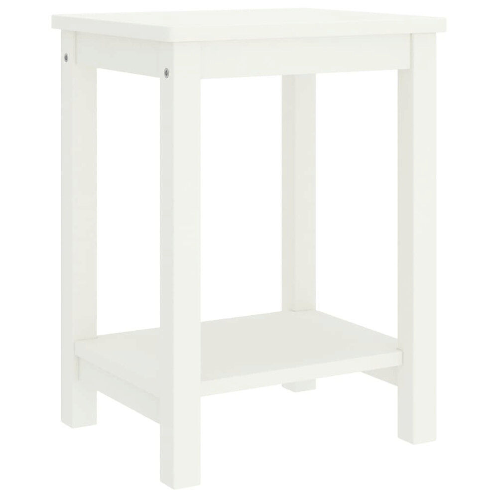 vidaXL Sängbord vit 35x30x47 cm massiv furu