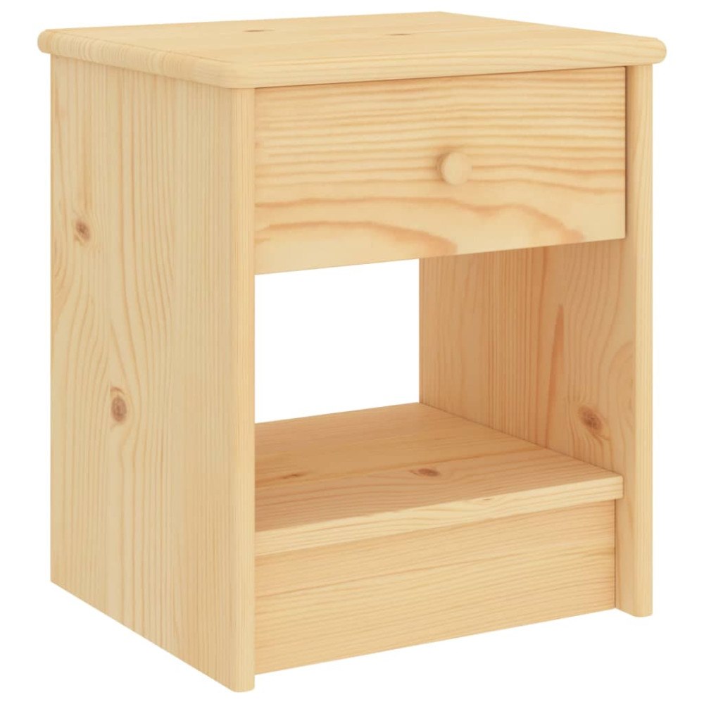 vidaXL Sängbord naturfärgad 35x30x40 cm massiv furu