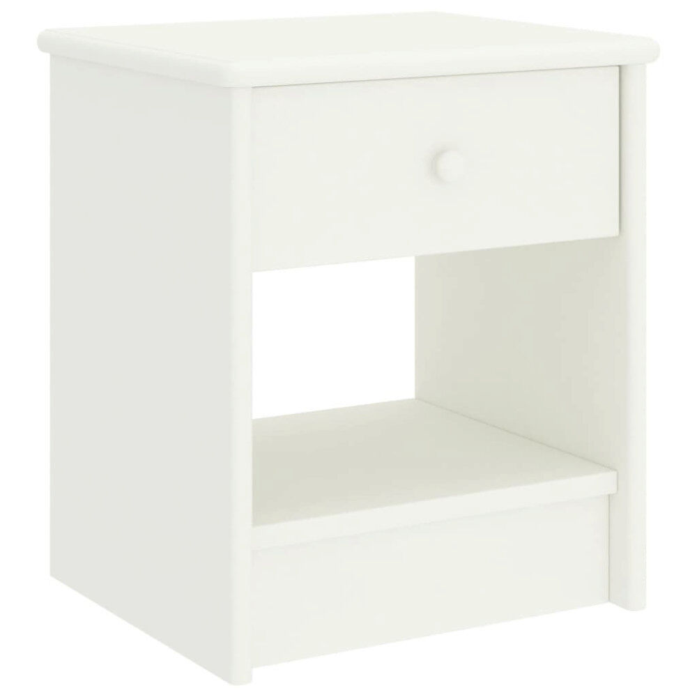 vidaXL Sängbord vit 35x30x40 cm massiv furu