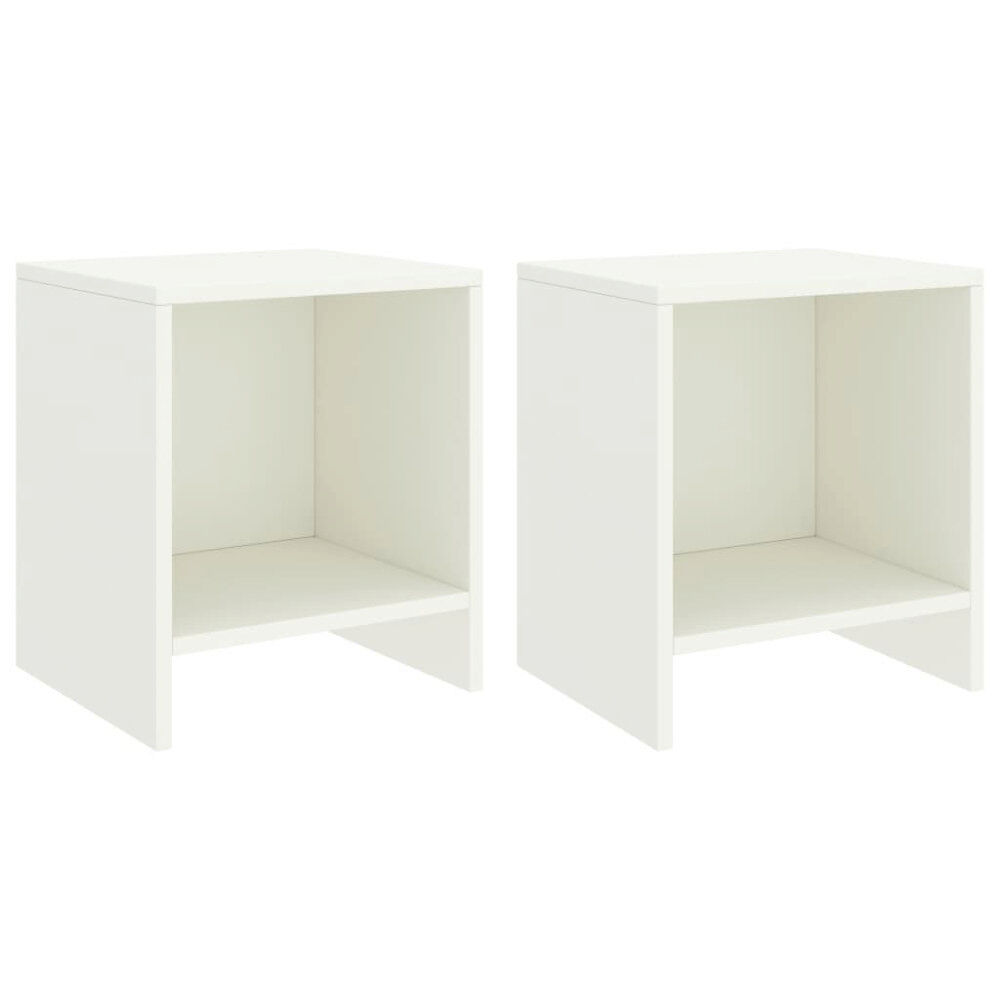 vidaXL Sängbord 2 st vit 35x30x40 cm massiv furu