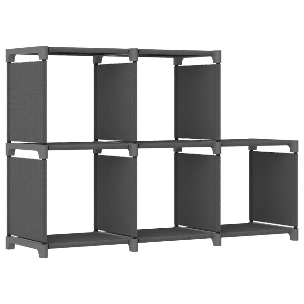 vidaXL Hylla med 5 kuber grå 103x30x72,5 cm tyg