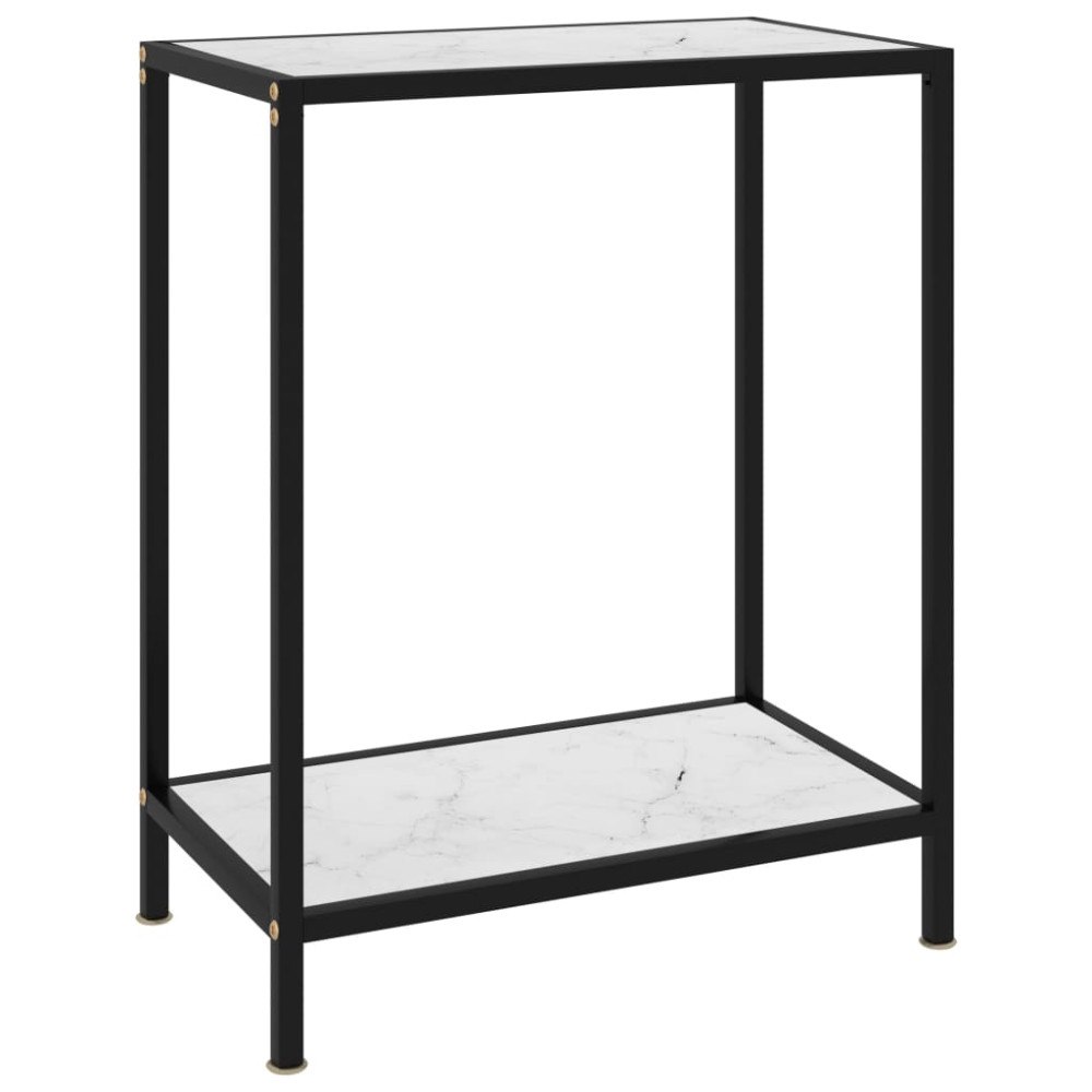 vidaXL Konsolbord vit 60x35x75 cm härdat glas