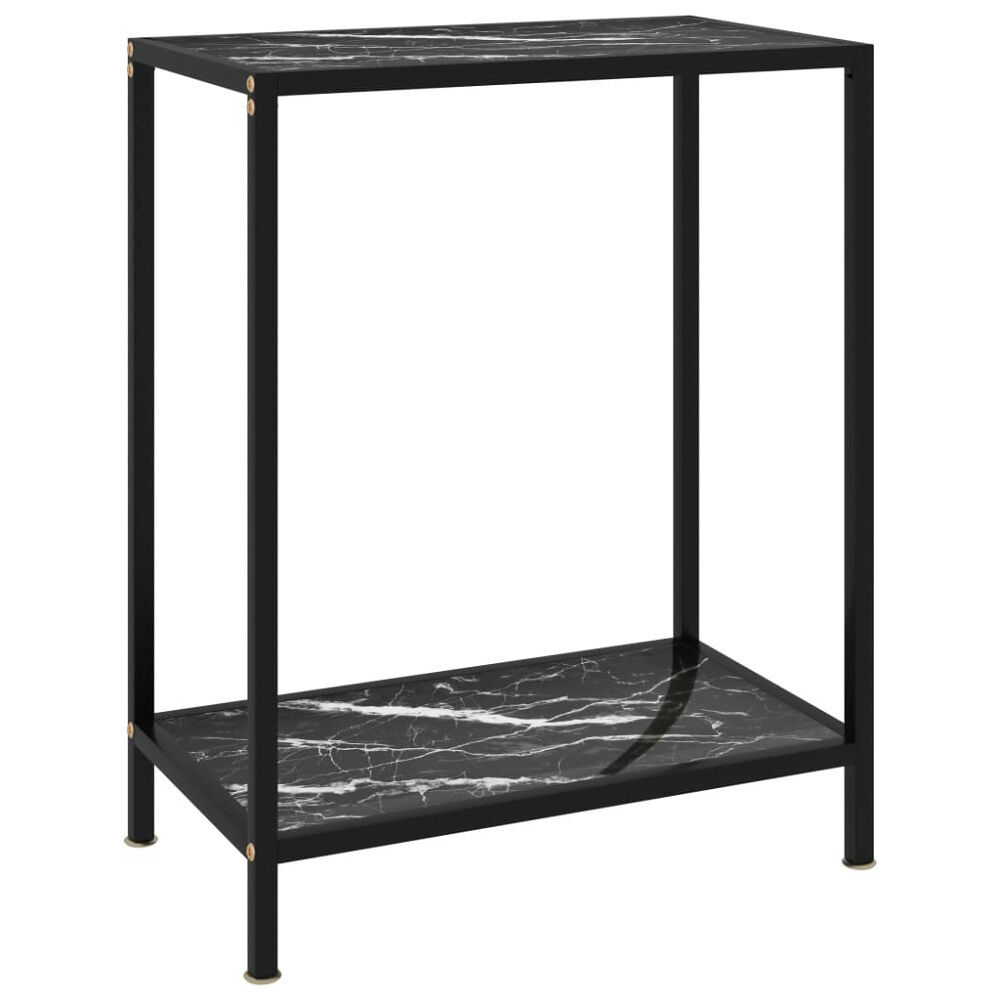 vidaXL Konsolbord svart 60x35x75 cm härdat glas