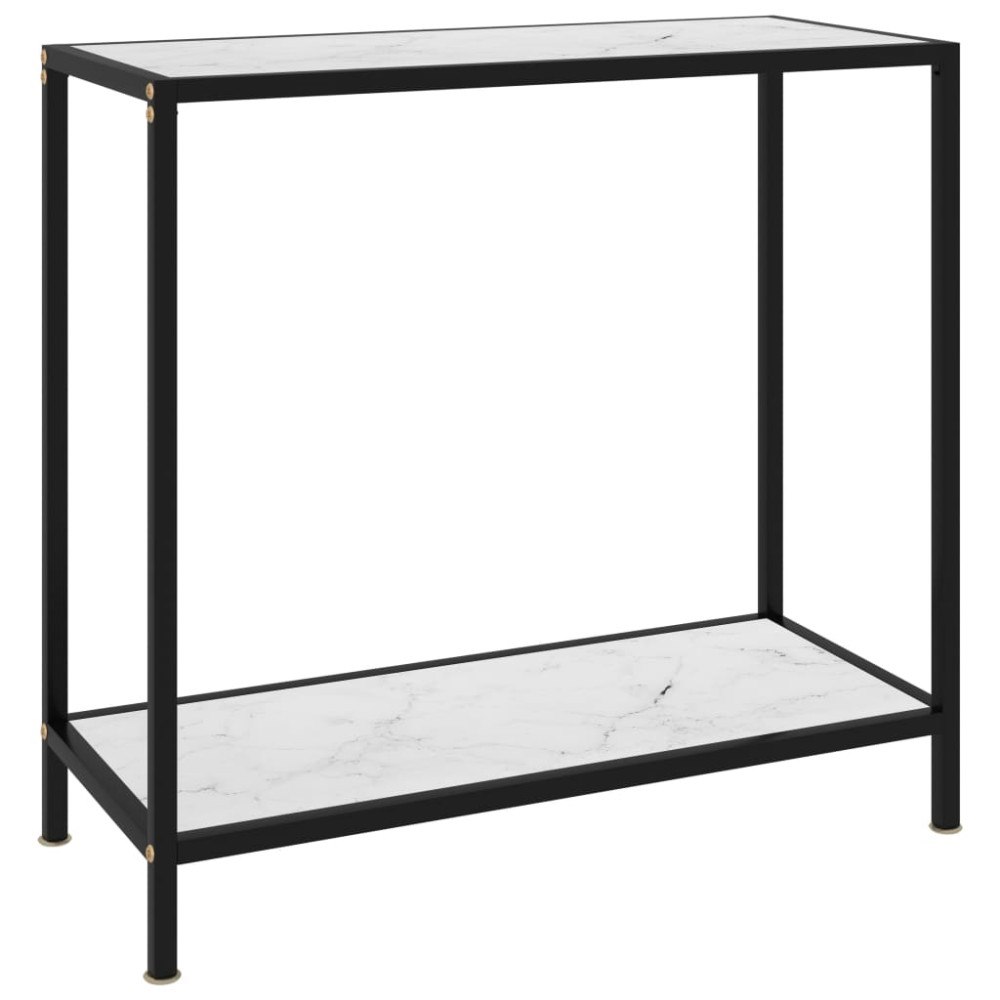vidaXL Konsolbord vit 80x35x75 cm härdat glas