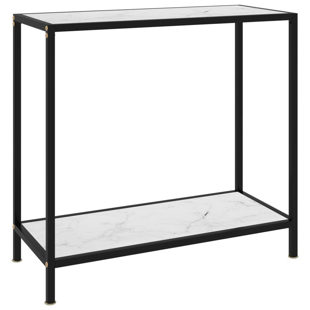 vidaXL Konsolbord vit 80x35x75 cm härdat glas