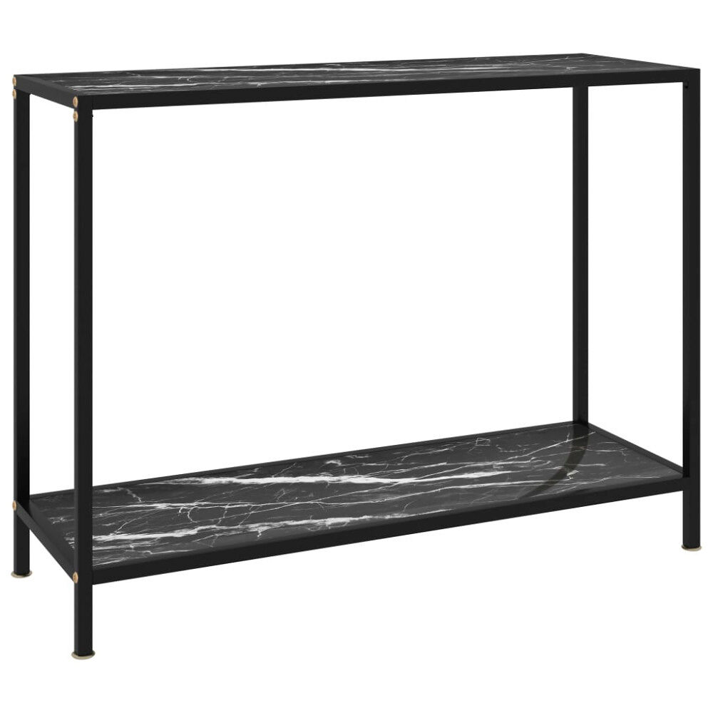 vidaXL Konsolbord svart 100x35x75 cm härdat glas