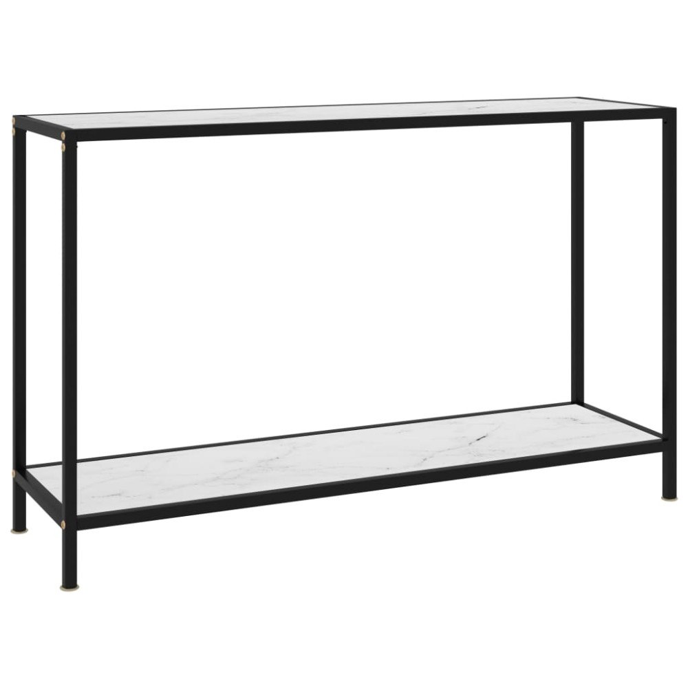 vidaXL Konsolbord vit 120x35x75 cm härdat glas