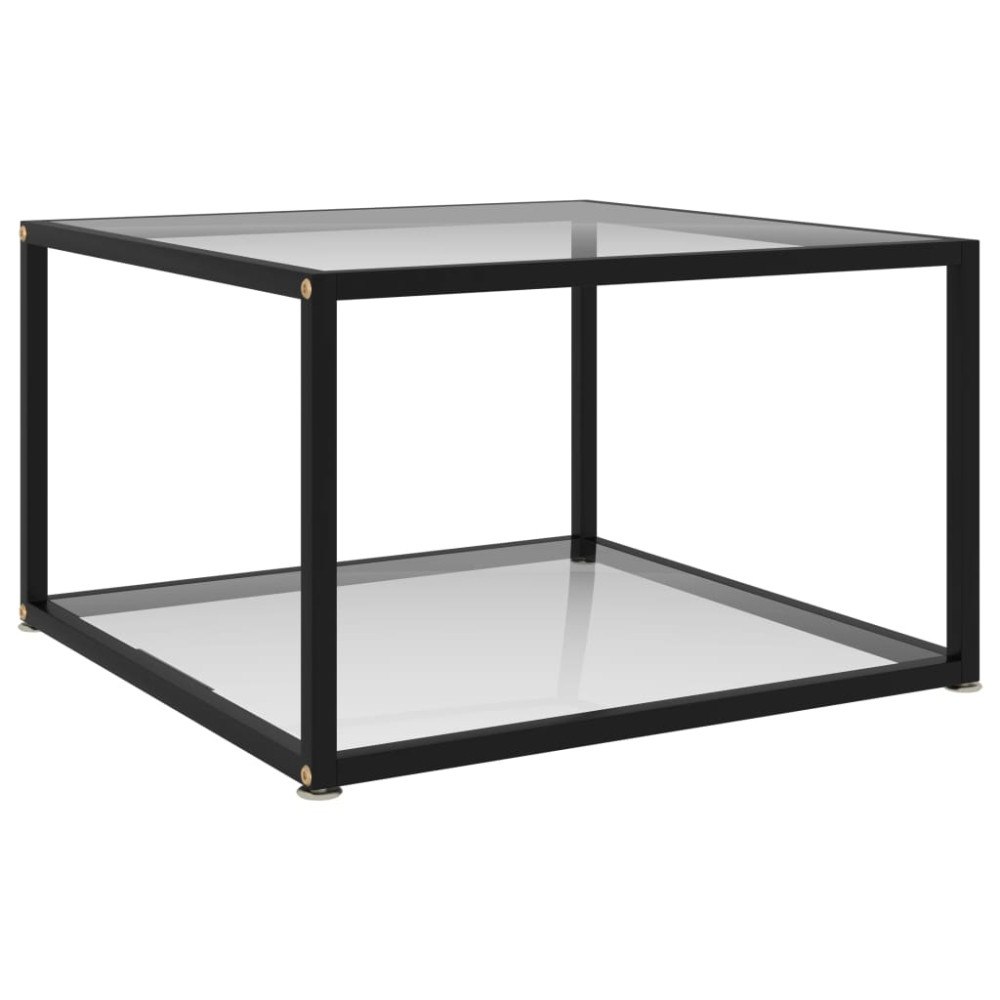 vidaXL Soffbord transparent 60x60x35 cm härdat glas