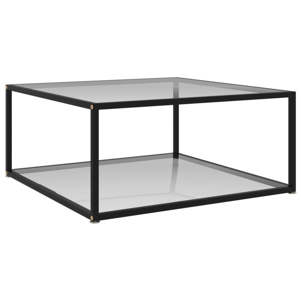 vidaXL Soffbord genomskinligt 80x80x35 cm härdat glas