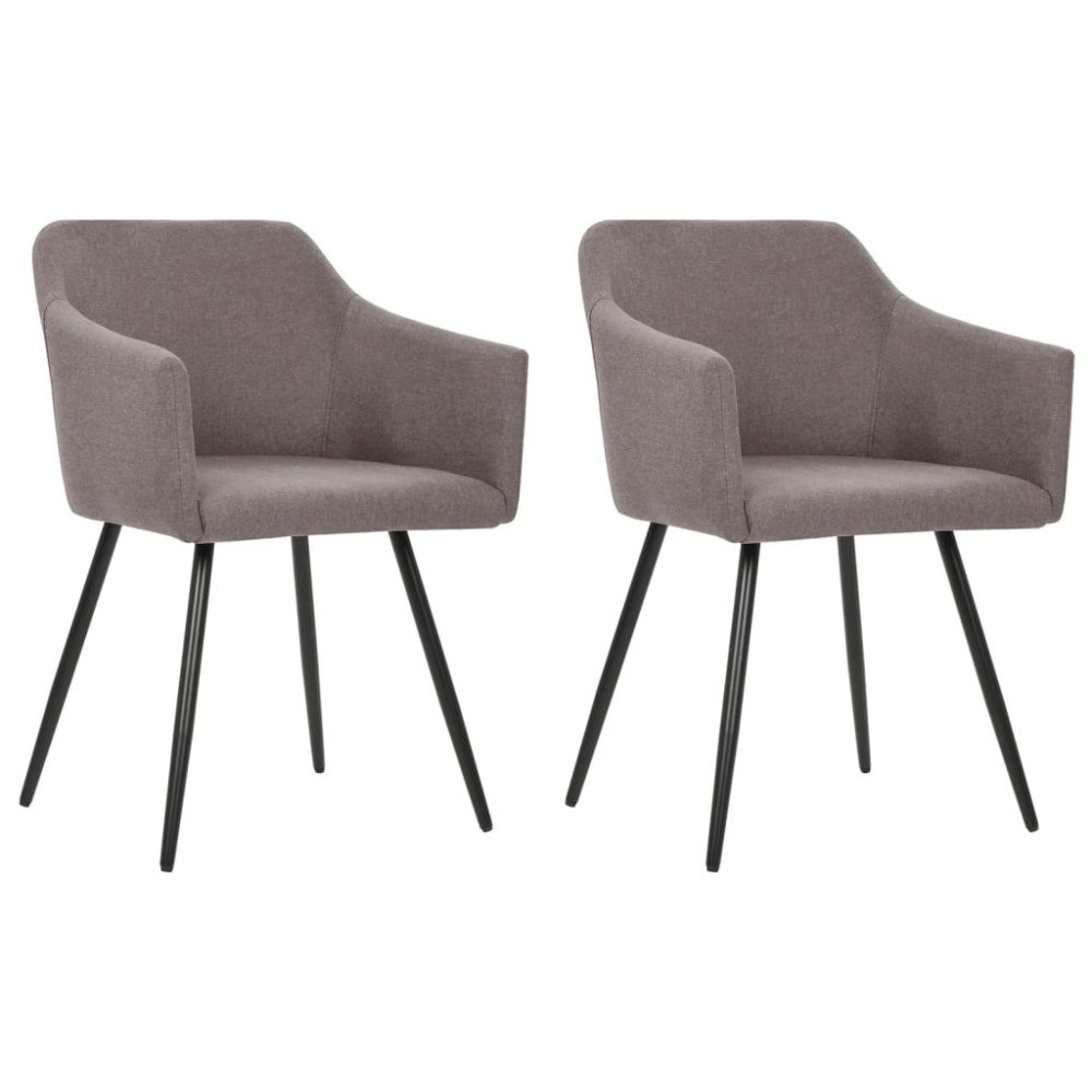 vidaXL Matstolar 2 st taupe tyg