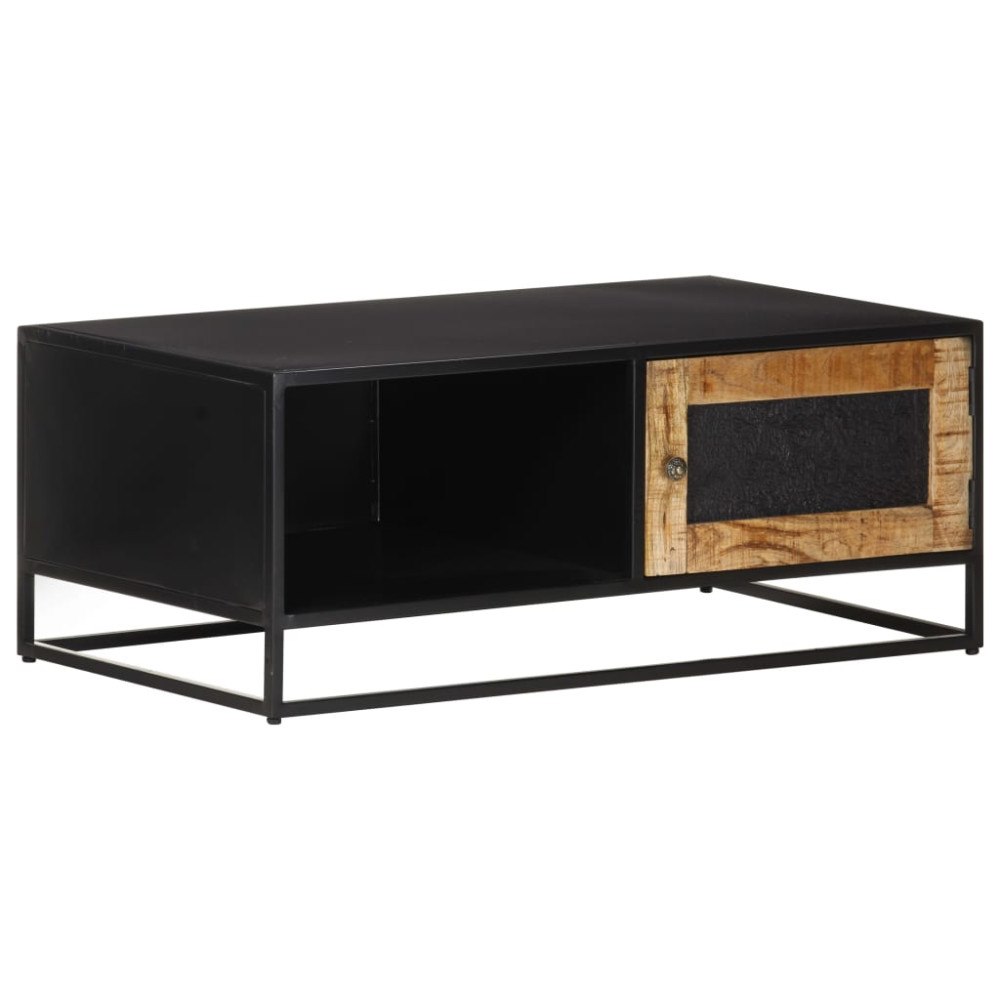 vidaXL Soffbord 90x50x35 cm grovt mangoträ