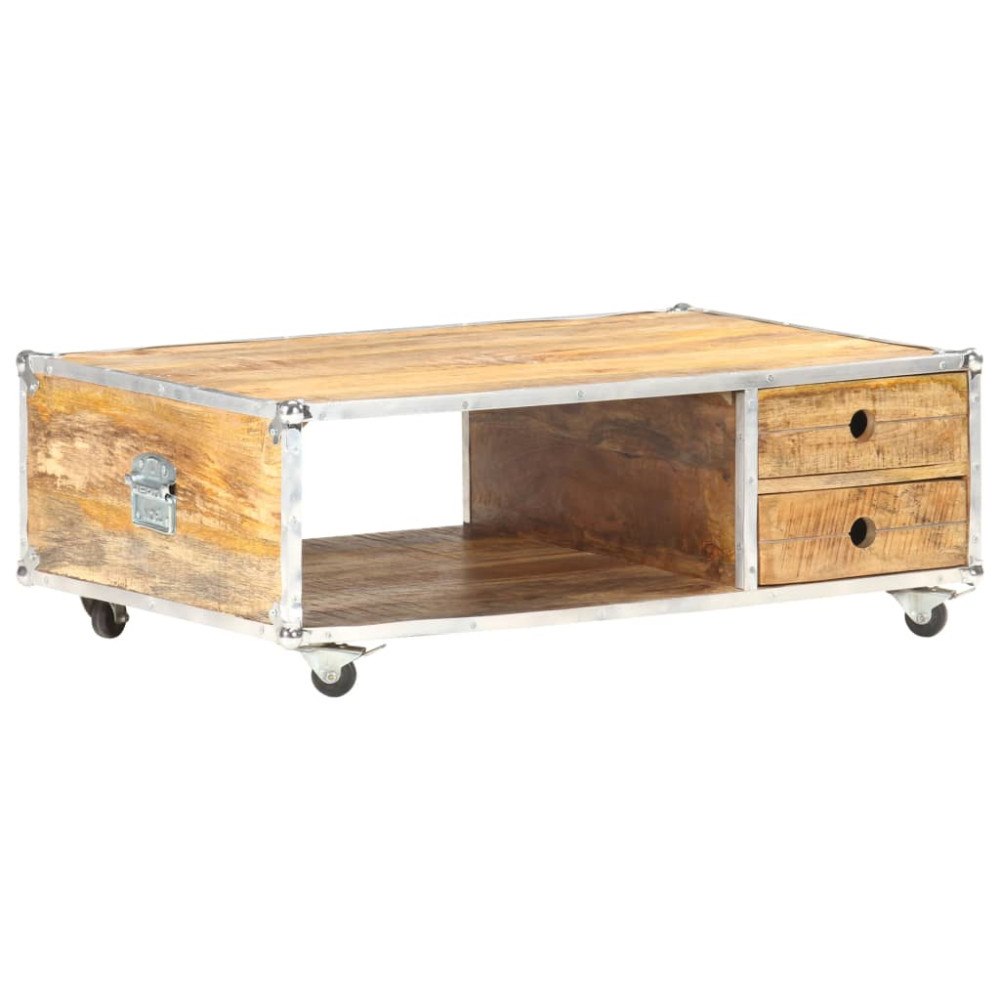 vidaXL Soffbord 89x59x33 cm massivt grovt mangoträ