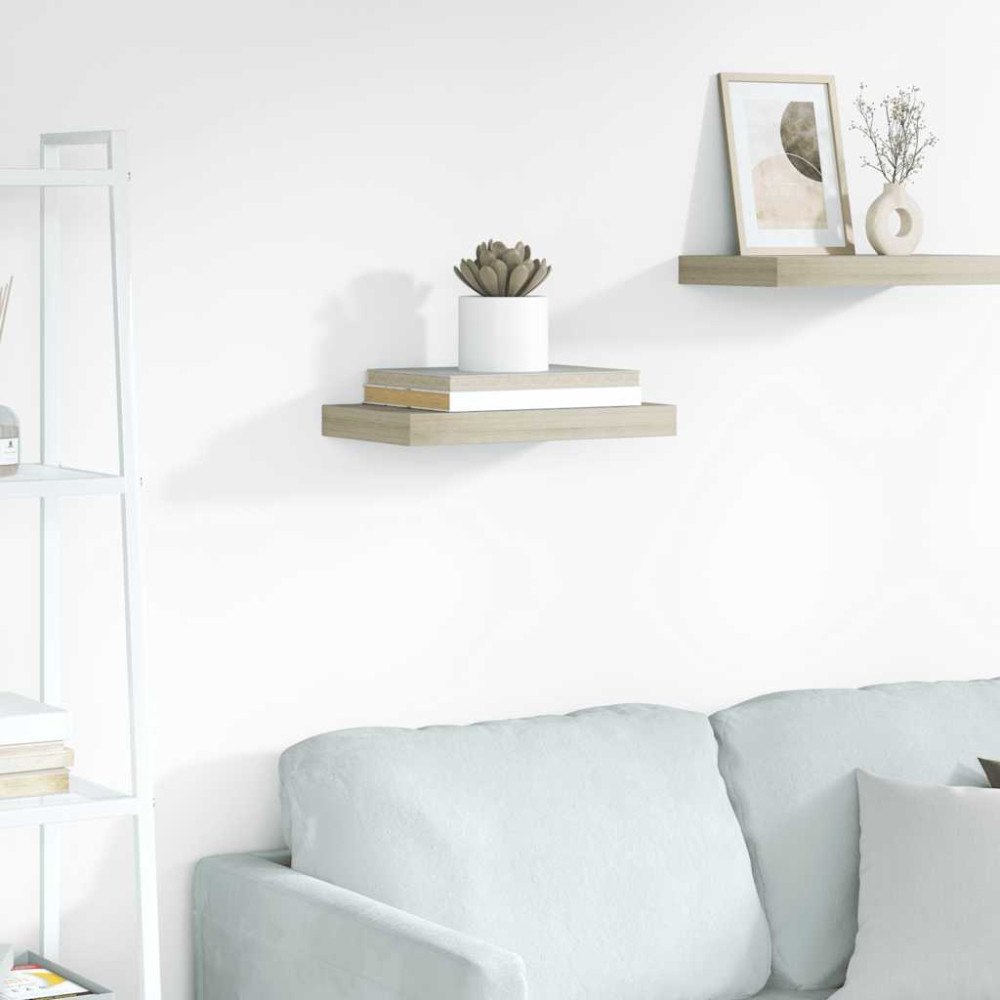 vidaXL Svävande vägghylla ek 40x23x3,8 cm MDF