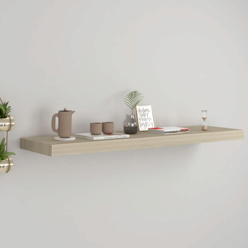 vidaXL Svävande vägghylla ek 90x23,5x3,8 cm MDF