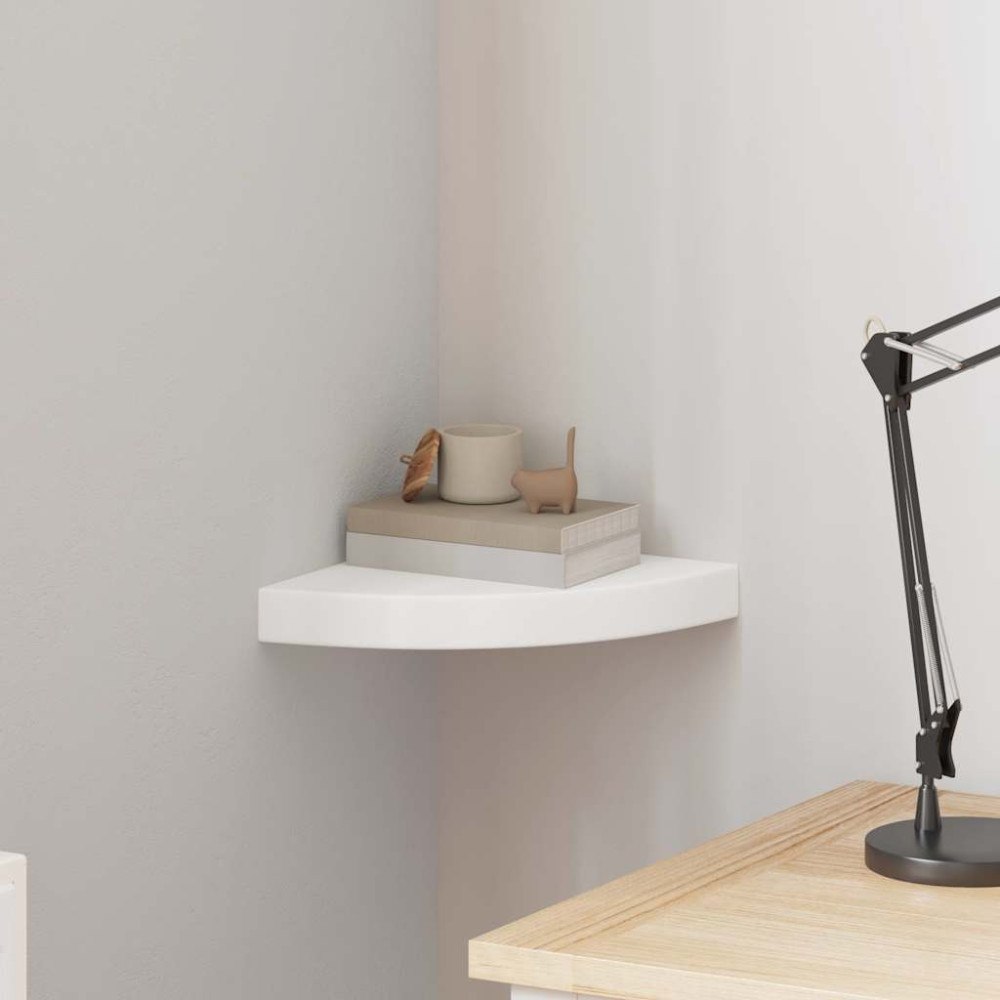 vidaXL Svävande hörnhylla vit 25x25x3,8 cm MDF