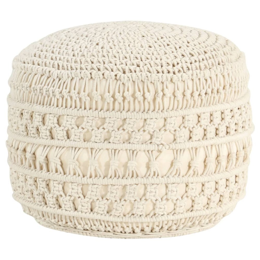 vidaXL Handgjord sittpuff makramé 45x30 cm bomull