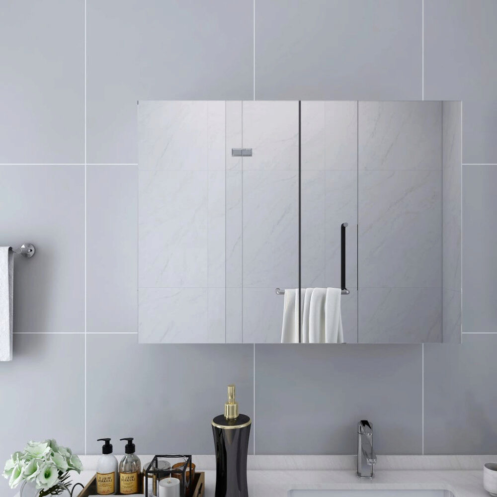 vidaXL Spegelskåp för badrum vit 80x15x60 cm MDF