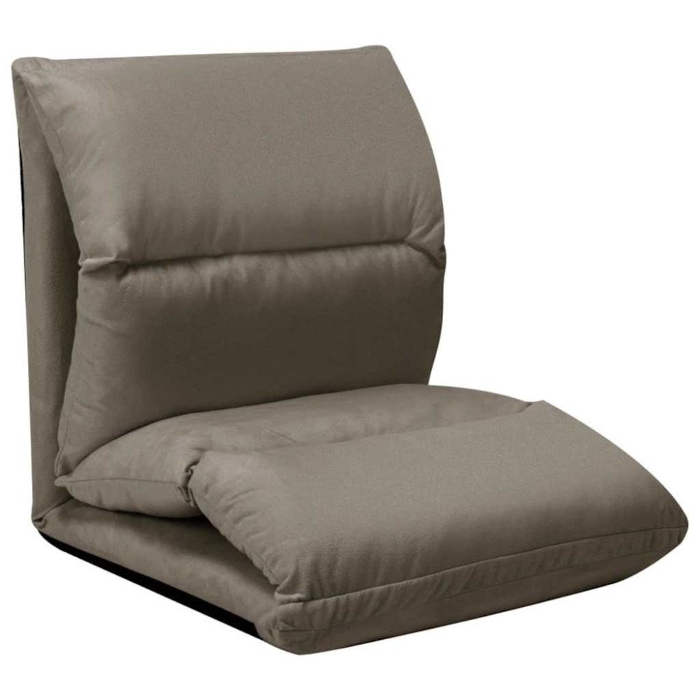 vidaXL Golvstol vikbar mörkgrå mikrofiber