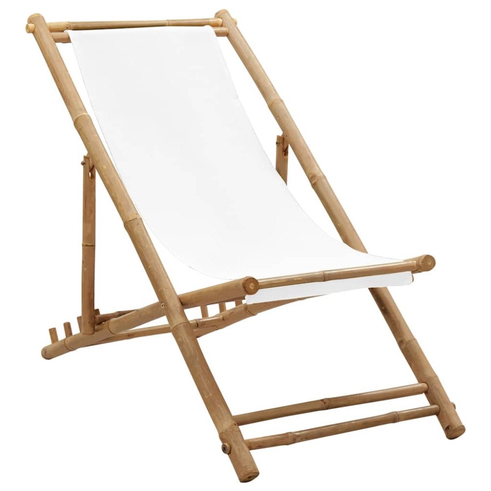 vidaXL Solstol bambu och kanvas