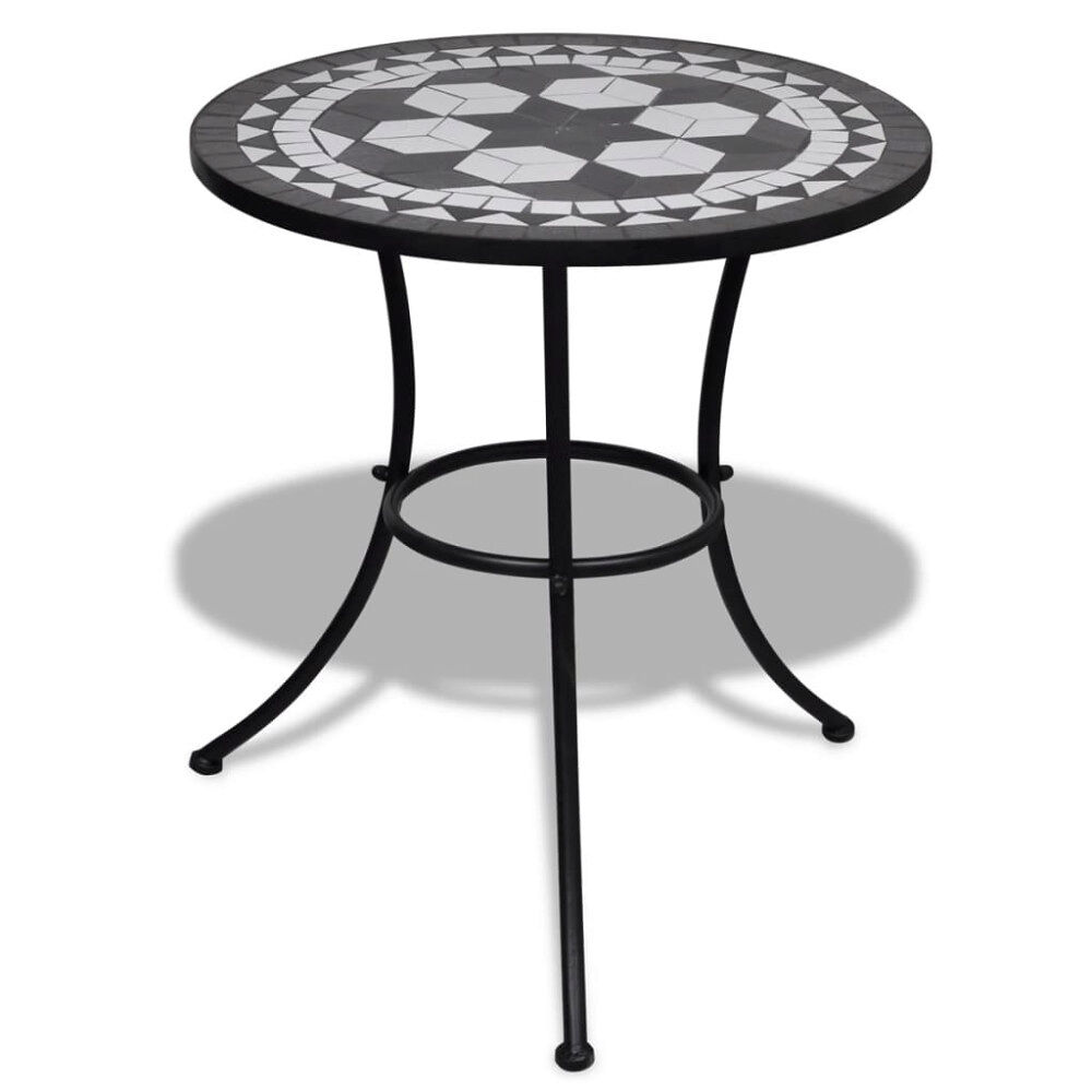 vidaXL Caféset svart och vit 60 cm mosaik