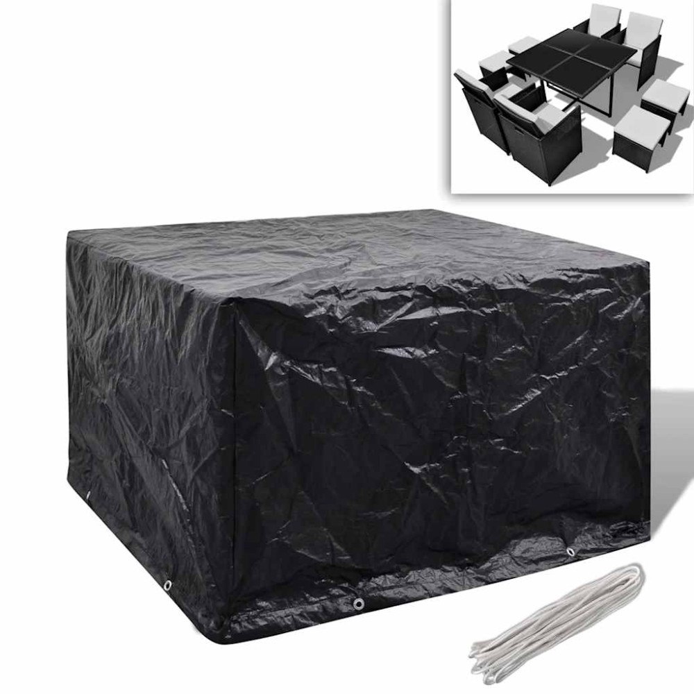 vidaXL Överdrag för trädgårdsmöbler med 8 öljetter 113 x 113 x 73 cm