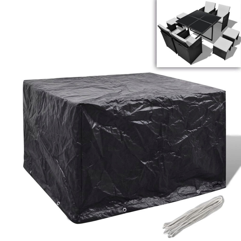 vidaXL Överdrag för trädgårdsmöbler med 8 öljetter 113 x 113 x 73 cm