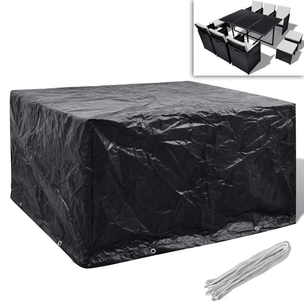 vidaXL Överdrag för trädgårdsmöbler med 8 öljetter 172 x 113 x 73 cm