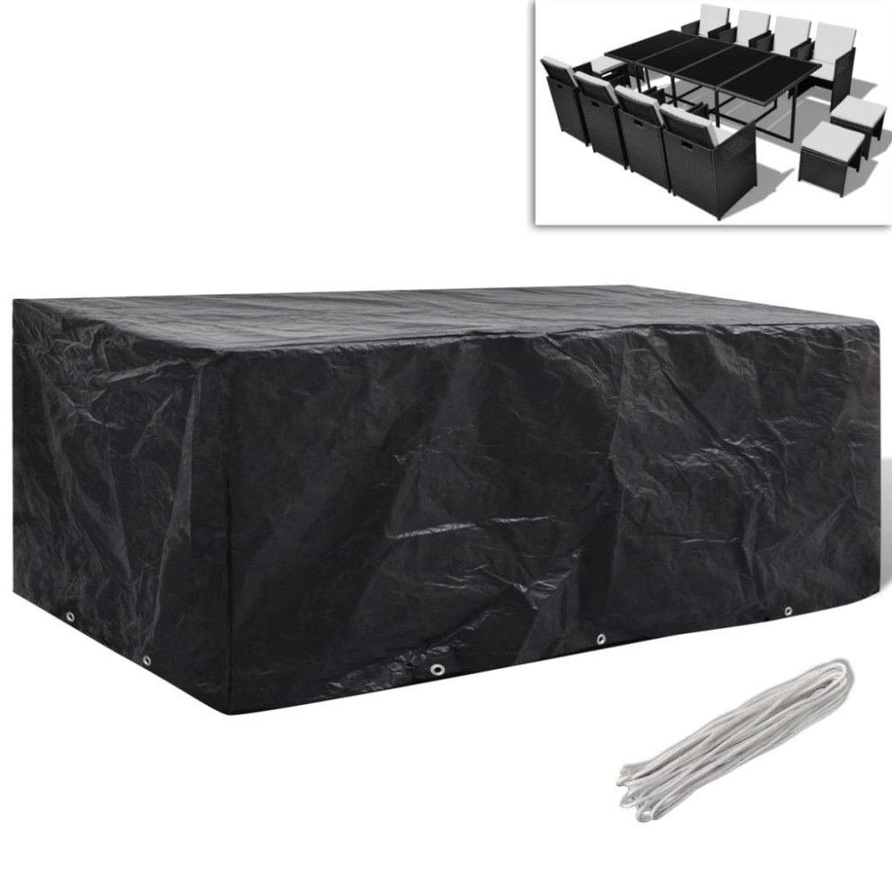 vidaXL Överdrag för trädgårdsmöbler med 8 öljetter 229 x 113 x 73 cm