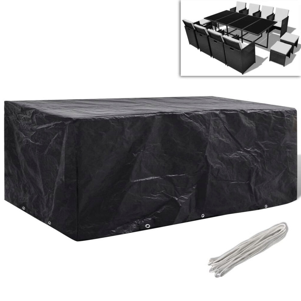 vidaXL Överdrag för trädgårdsmöbler med 8 öljetter 229 x 113 x 73 cm
