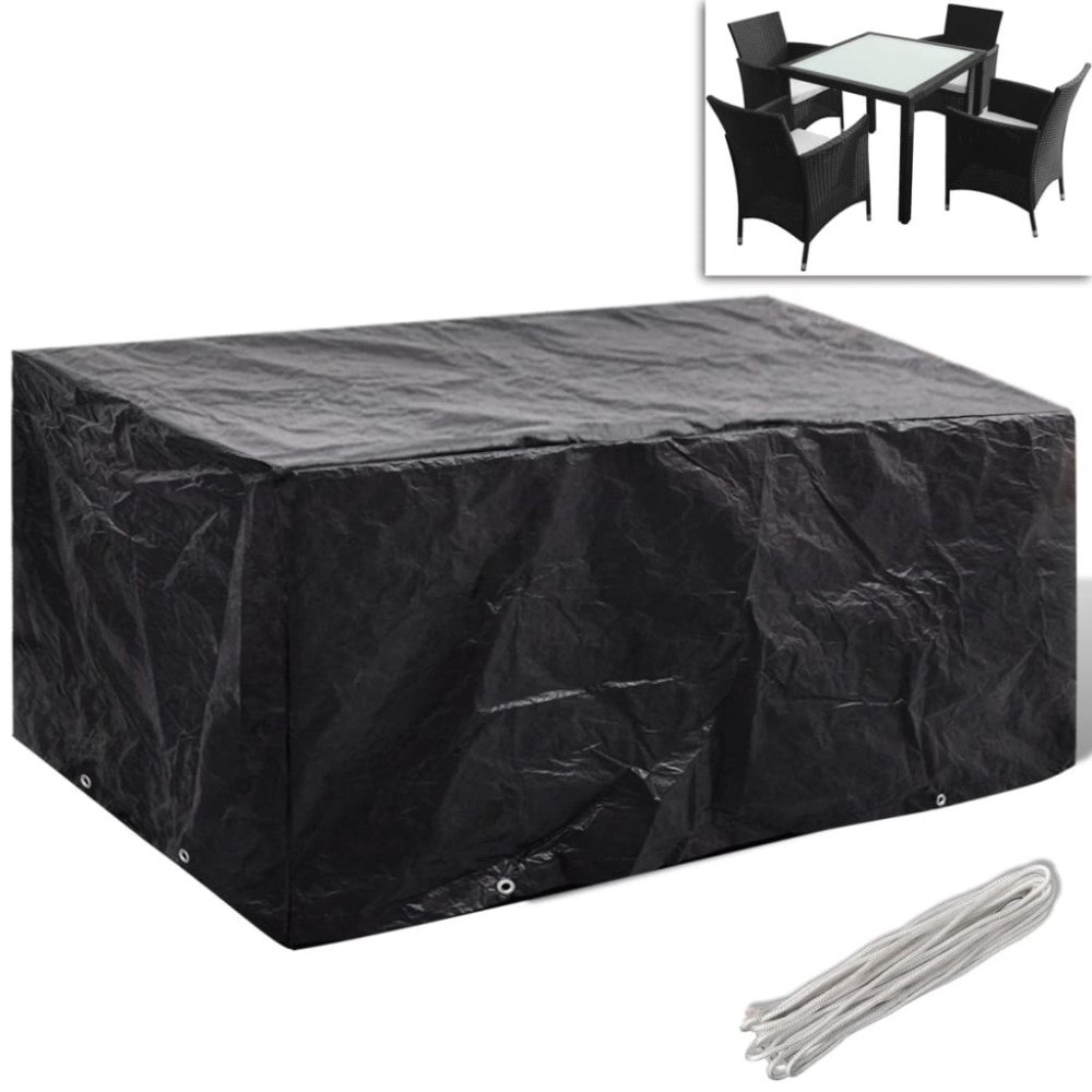 vidaXL Överdrag till trädgårdsmöbler 8 öljetter 180 x 140 x 90 cm