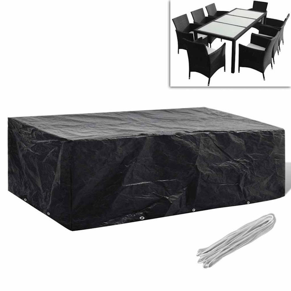 vidaXL Överdrag till trädgårdsmöbler 8 öljetter 300 x 140 x 90 cm