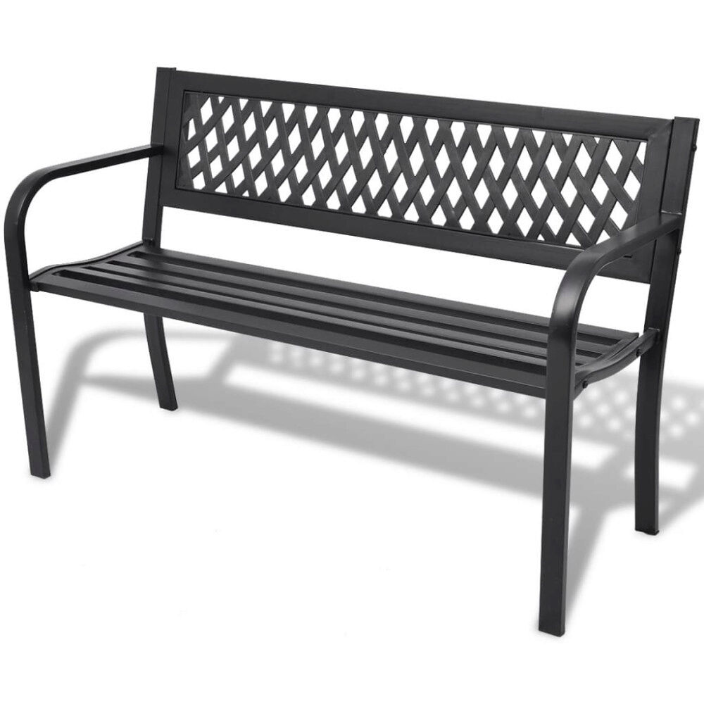 vidaXL Trädgårdsbänk 118 cm stål svart