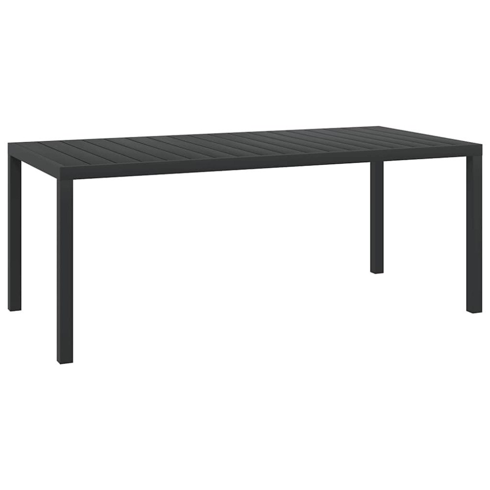 vidaXL Trädgårdsbord svart 185x90x74 cm aluminium och WPC