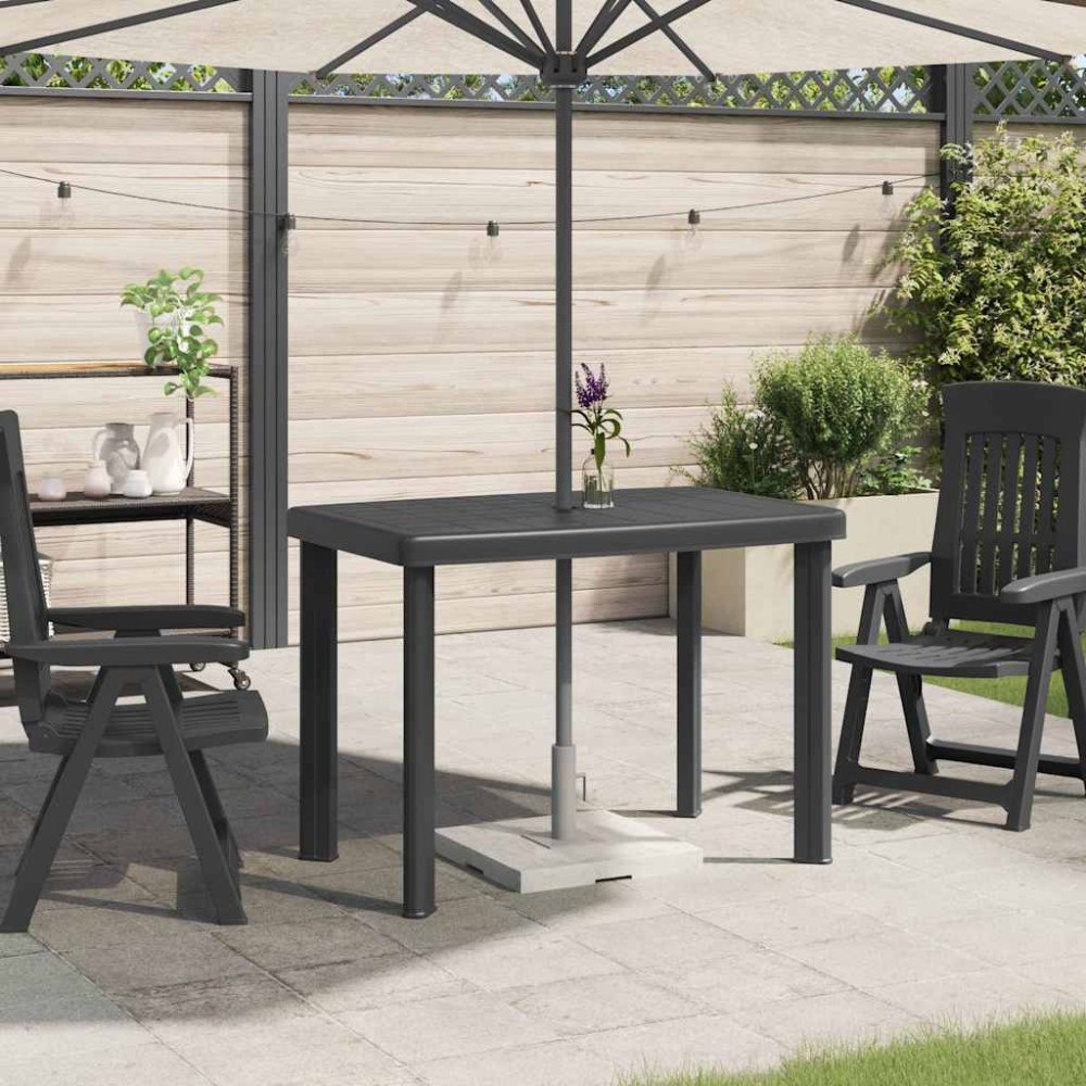 vidaXL Trädgårdsbord antracit 101x68x72 cm plast