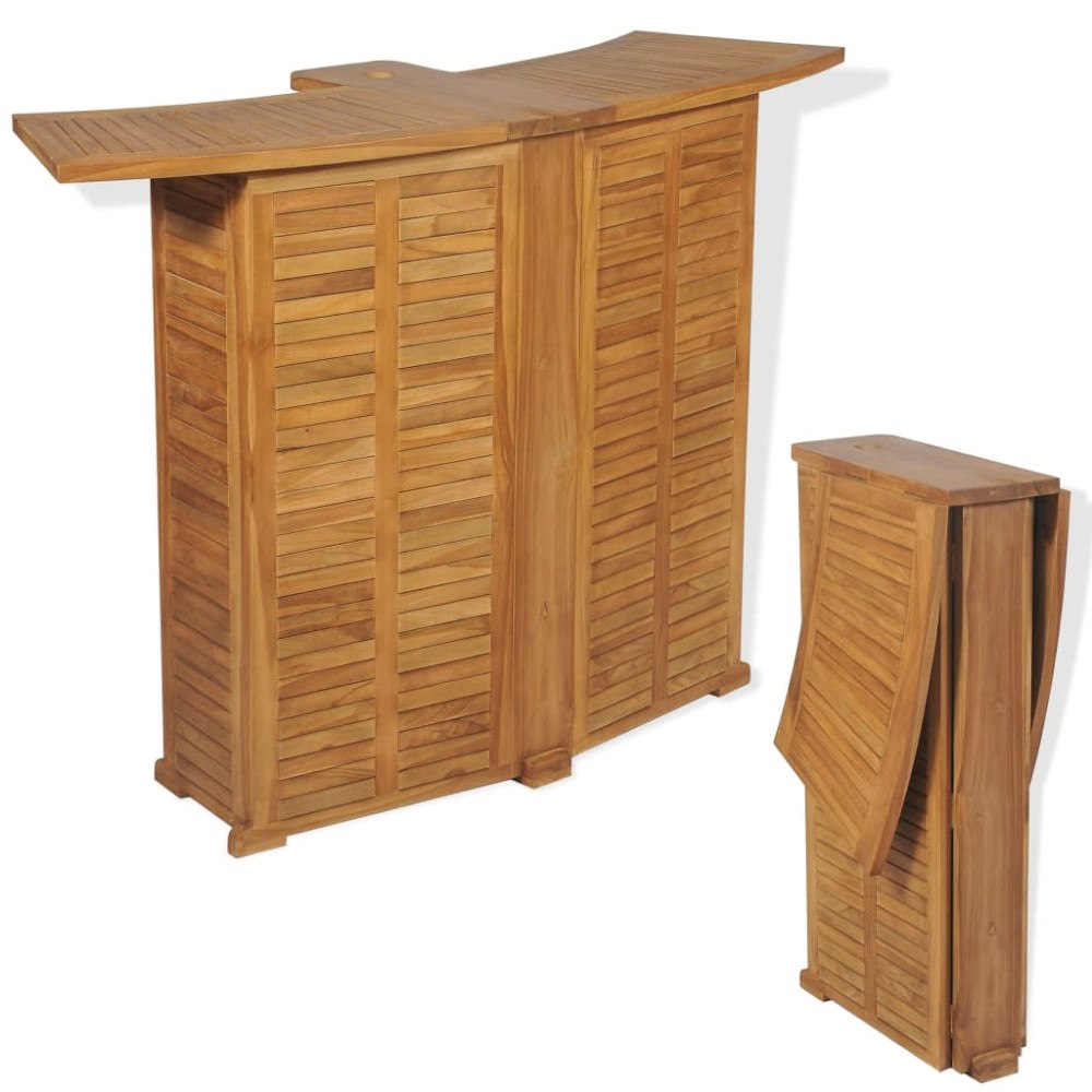 vidaXL Hopfällbart barbord 155x53x105 cm massivt teakträ