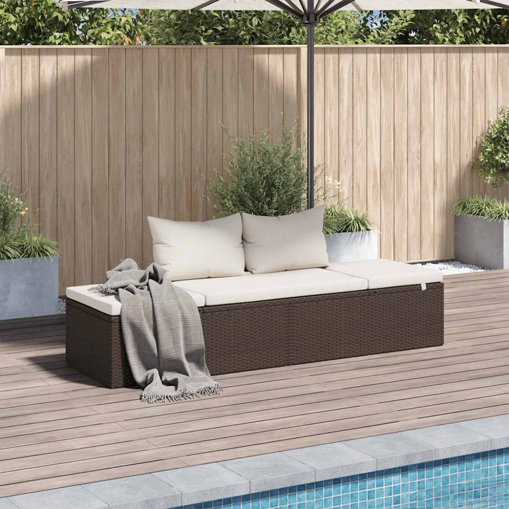 vidaXL Solsäng 195x60 cm konstrotting brun