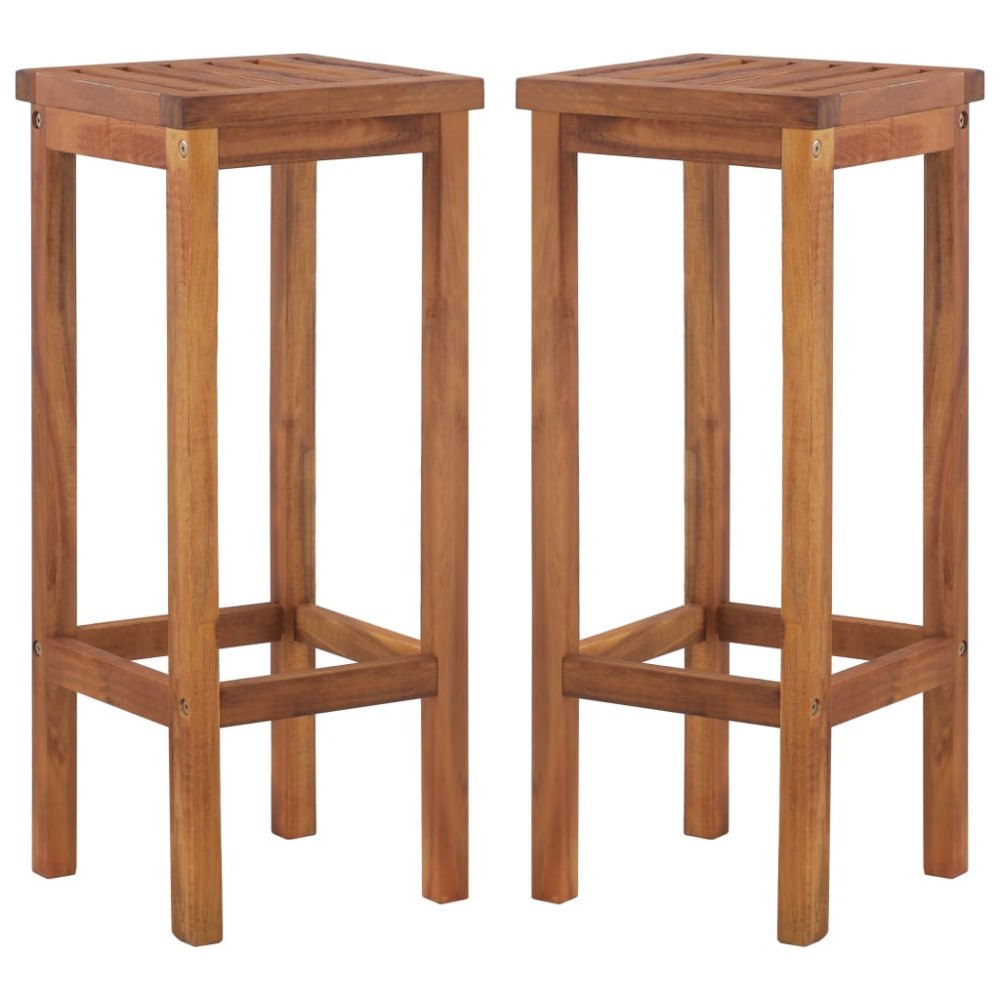 vidaXL Barstolar 2 st massivt akaciaträ