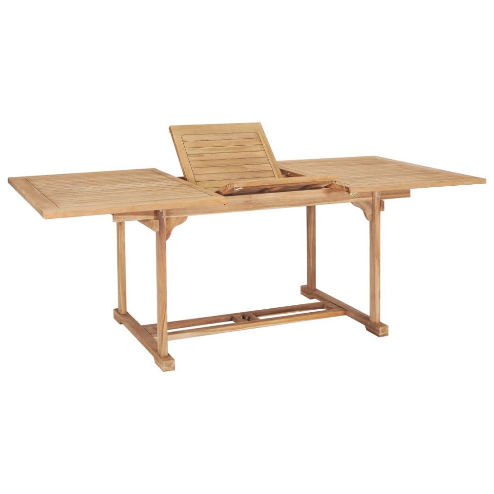 vidaXL Trädgårdsbord utdragbart 150-200x100x75 cm massiv teak