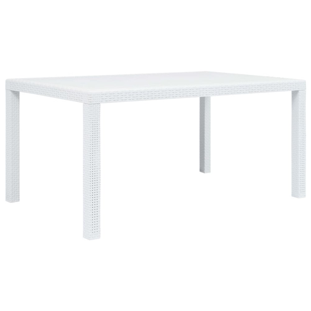 vidaXL Trädgårdsbord vit 150x90x72 cm konstrotting
