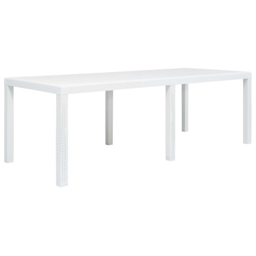 vidaXL Trädgårdsbord vit 220x90x72 cm konstrotting