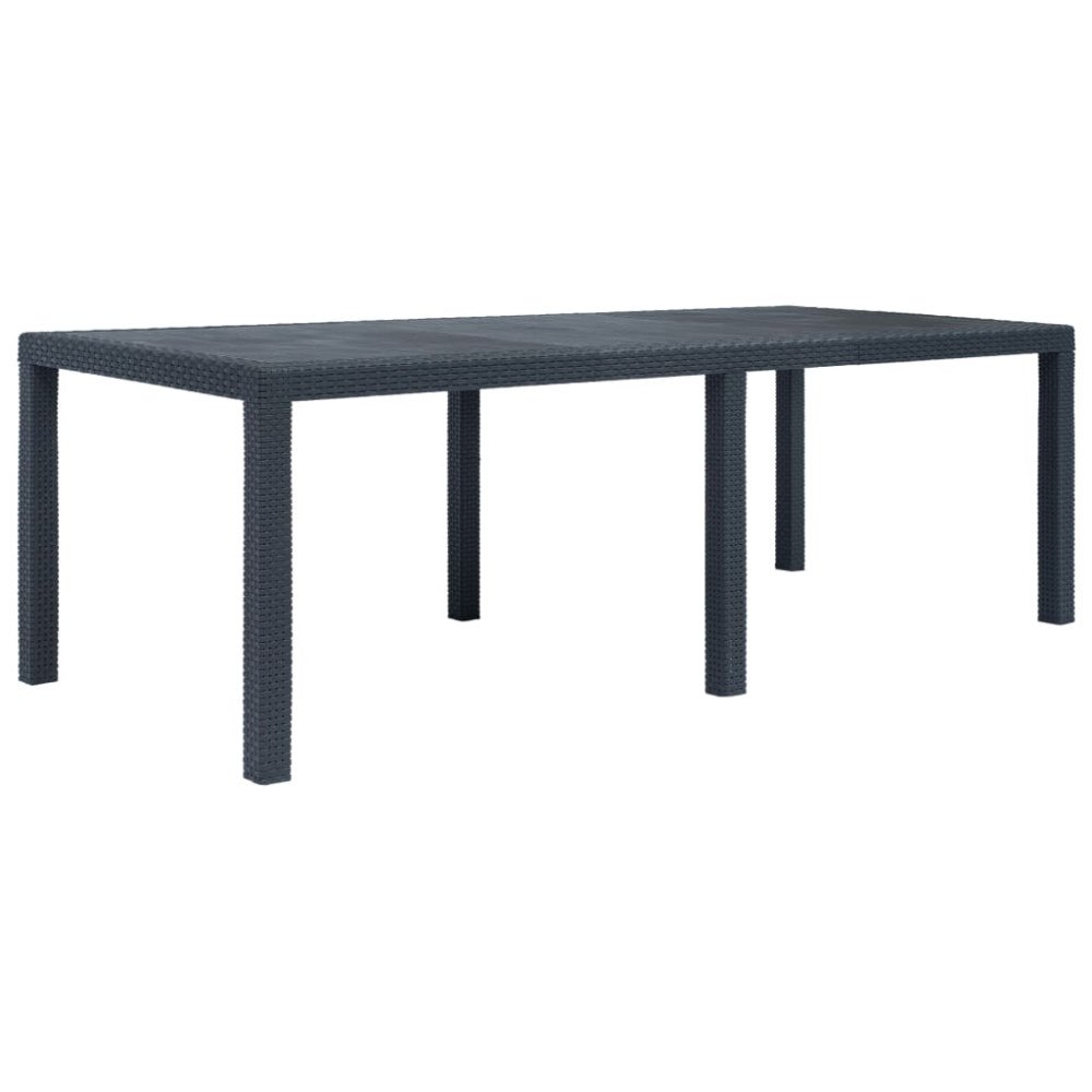 vidaXL Trädgårdsbord 220x90x72 cm konstrotting antracit