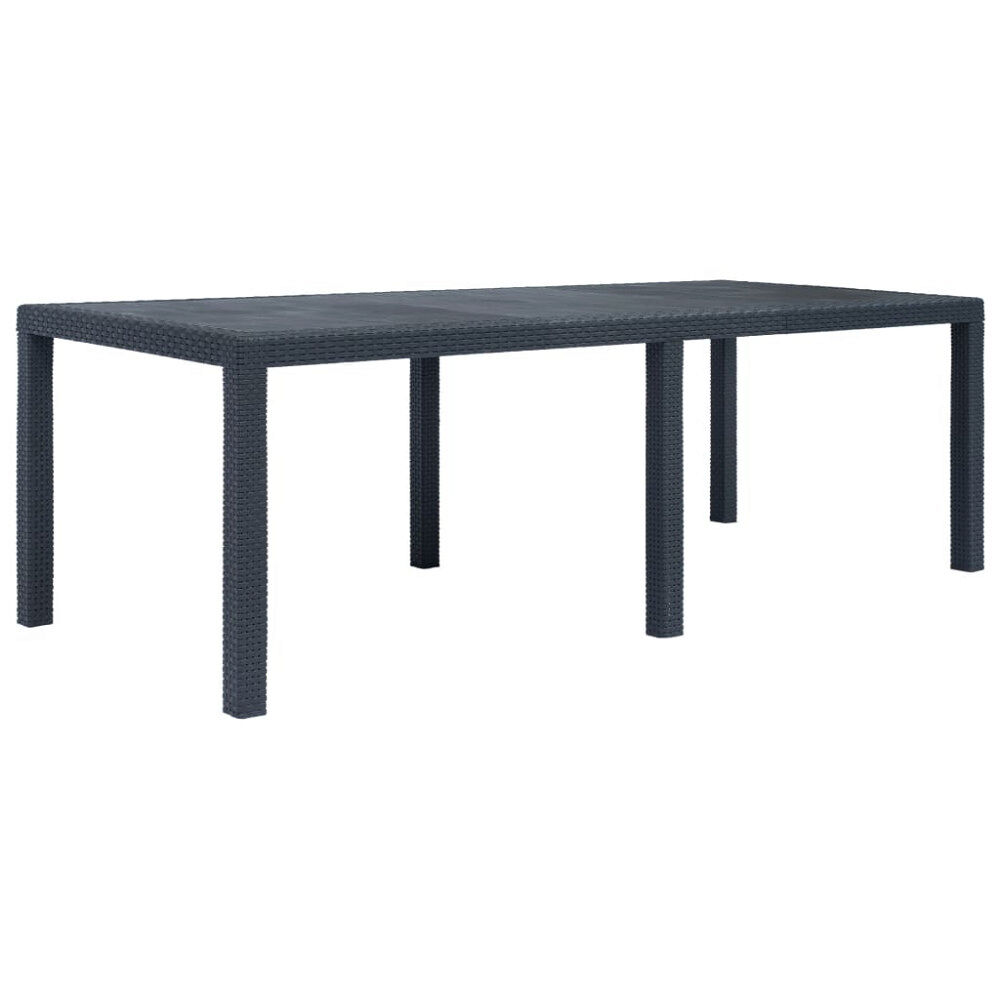 vidaXL Trädgårdsbord 220x90x72 cm konstrotting antracit
