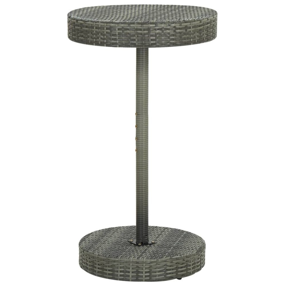 vidaXL Trädgårdsbord grå 60,5x106 cm konstrotting