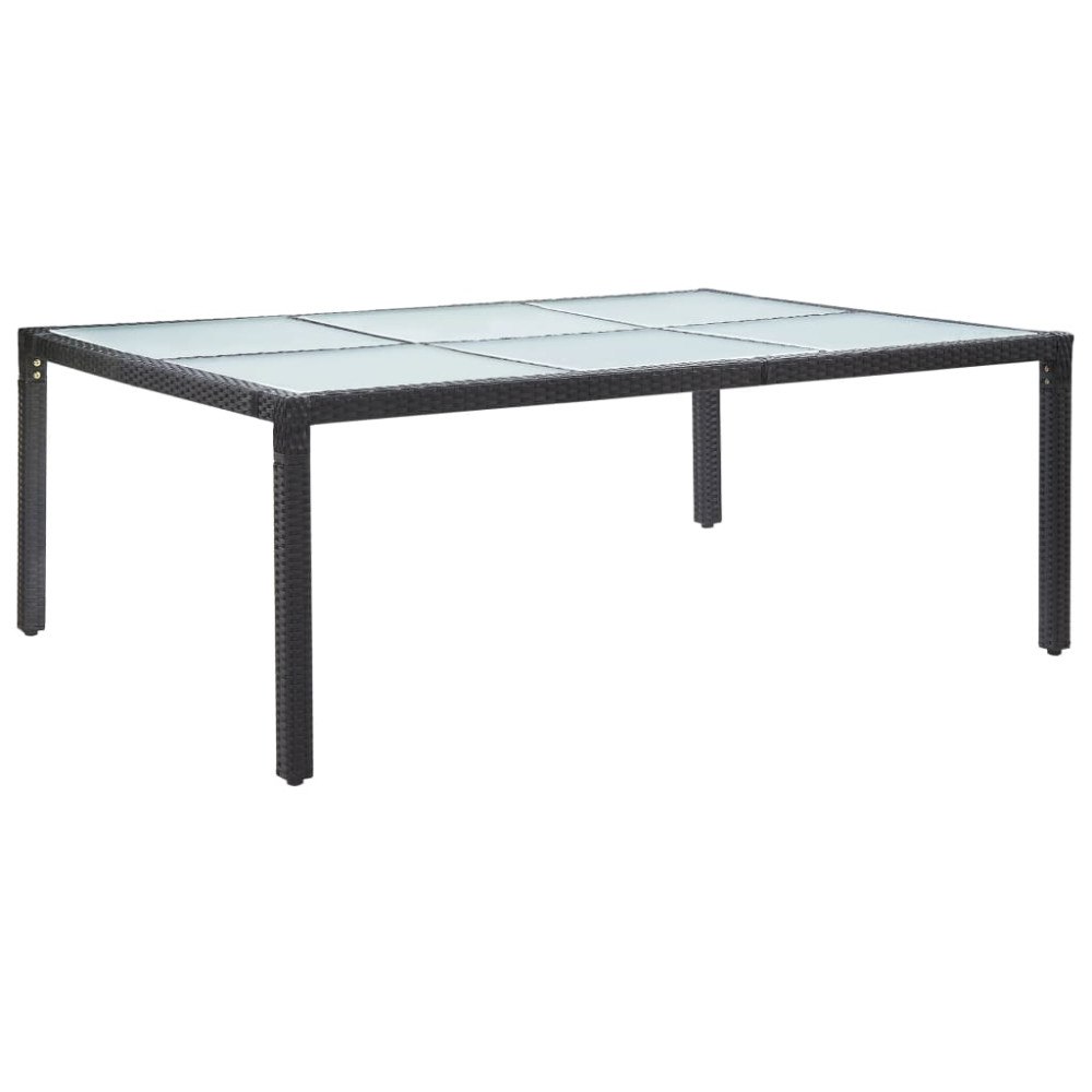 vidaXL Matbord för trädgården svart 200x150x74 cm konstrotting